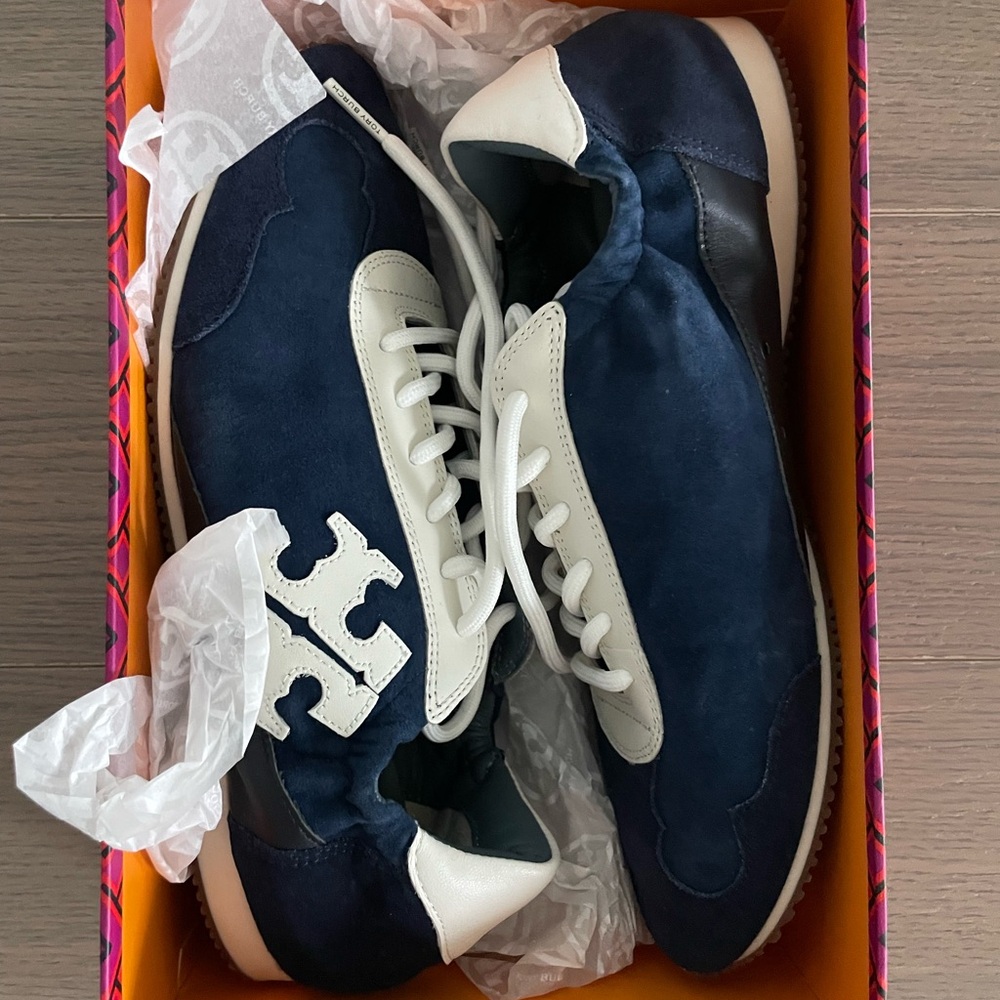 Tory Burch Navy and White Sneakers